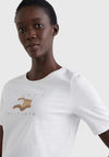 Tommy Hilfiger Womens Velvet Flag T-Shirt, White