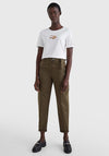 Tommy Hilfiger Womens Velvet Flag T-Shirt, White