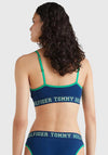 Tommy Hilfiger Womens Logo Contrast Trim Bralette, Twilight Indigo