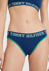 Tommy Hilfiger Womens Logo Contrast Briefs, Twilight Indigo