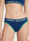 Tommy Hilfiger Womens Logo Contrast Briefs, Twilight Indigo