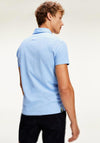 Tommy Hilfiger Printed Placket Slim Polo Short Sleeve Top, Copenhagen Blue