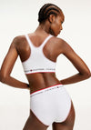 Tommy Hilfiger Womens Brand Logo High Waist Brief, White
