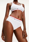 Tommy Hilfiger Womens Brand Logo High Waist Brief, White