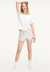 Tommy Hilfiger Womens Embossed Neck T-Shirt, White