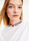 Tommy Hilfiger Womens Embossed Neck T-Shirt, White