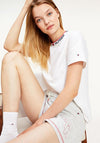 Tommy Hilfiger Womens Embossed Neck T-Shirt, White