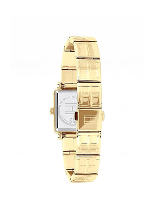 Tommy Hilfiger Womens Monogram Square Face Watch, Gold