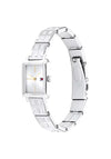 Tommy Hilfiger Womens Monogram Square Face Watch, Silver