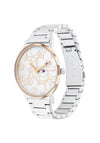 Tommy Hilfiger Womens Floral Outline Face Watch, Silver & Rose Gold