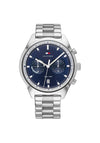 Tommy Hilfiger Mens Dual Time Stainless Steel Watch, Silver