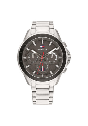 Tommy Hilfiger Mens Multifunction Face Analogue Watch, Silver