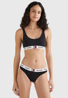 Tommy Hilfiger Womens 85 Stretch Cotton Thong, Black