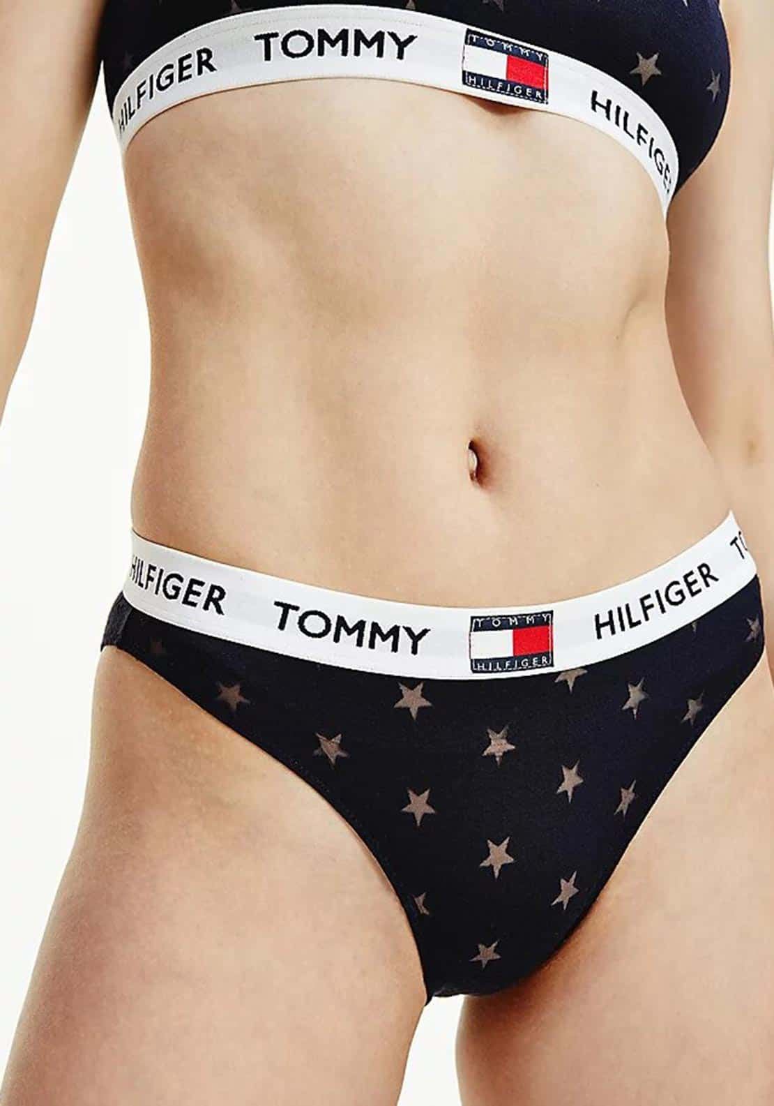 Tommy Hilfiger Womens Star Burnout Brief, Navy