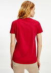 Tommy Hilfiger Womens Script Logo T-Shirt, Raspberry Juice