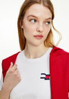 Tommy Hilfiger Womens Embroidered Motion Flag T-Shirt, White