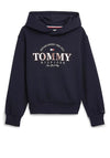 Tommy Hilfiger Girls Foil Graphic Hoodie, Navy