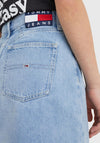Tommy Jeans Womens Mom Denim Skirt, Light Blue