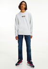 Tommy Jeans Entry Graphic Crew Neck Sweater, Silver Grey