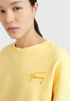Tommy Jeans Womens Signature Cropped Sweatshirt, Soleil