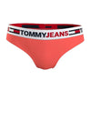 Tommy Jeans Womens Logo Brazilian Brief, Hawaiian Coral