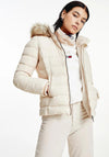 Tommy Jeans Womens Down & Feather Quilted Jacket, Soft Stone