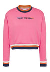 Tommy Jeans Womens Contrast Cropped Sweatshirt, Pink Multi