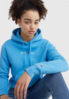Tommy Jeans Womens Embroidered Logo Hoodie, Blue Crush