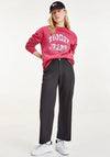 Tommy Jeans Womens Argyle Logo Sweater, Cranberry