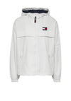 Tommy Jeans Womens Relaxed Windbreaker Short Jacket, White