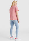 Tommy Jeans Womens Relaxed Box Brand T-Shirt, Garden Rose
