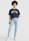Tommy Jeans Womens Boyfriend College T-Shirt, Navy