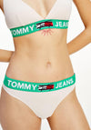 Tommy Jeans Womens Brand Logo Thong, Pink Multi