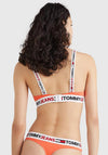 Tommy Jeans Womens Logo Triangle Bra, Hawaiian Coral