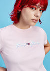 Tommy Jeans Pastel Signature Logo T-Shirt, Pink