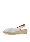 Toni Pons Bernia Leather Espadrille Wedge Sandals, Silver