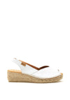 Toni Pons Bernia Leather Esapdrille Wedge Sandals, White