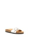 Millie & Co. Buckle Slip on Sandals, White