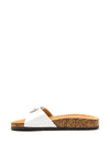 Millie & Co. Buckle Slip on Sandals, White