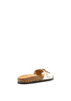 Millie & Co. Buckle Slip on Sandals, White