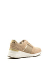 Mille & Co. Laser Cut Wedged Trainers, Beige