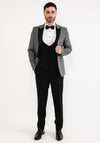 Torre Barkley Woven Three Piece Rental Tuxedo, Grey & Black