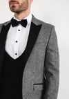 Torre Barkley Woven Three Piece Rental Tuxedo, Grey & Black