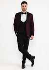 Torre Three Piece Rental Tuxedo, Wine & Black