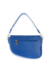 Zen Collection Small Faux Croc Print Slanted Shoulder Bag, Blue