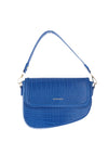 Zen Collection Small Faux Croc Print Slanted Shoulder Bag, Blue