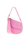 Zen Collection Small Faux Croc Print Slanted Shoulder Bag, Fuchsia