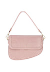 Zen Collection Small Faux Croc Print Slanted Shoulder Bag, Nude Pink
