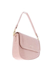 Zen Collection Small Faux Croc Print Slanted Shoulder Bag, Nude Pink