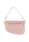 Zen Collection Small Faux Croc Print Slanted Shoulder Bag, Nude Pink